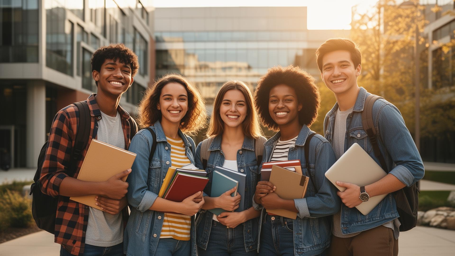 International students on campus